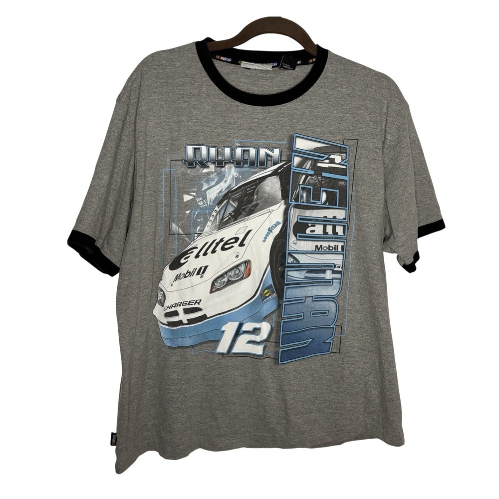 Y2K Nascar Ryan Newman Racing T-shirt Mens XL Vintage Team Caliber Ringer Nascar